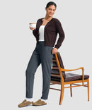 women's fleece-lined golf pants 27''/29'' in dark gray - matching outfits view