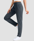 women's fleece-lined golf pants 27''/29'' in dark gray - side view