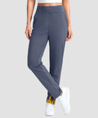 women's fleece-lined golf pants 27''/29'' in dusty blue - front view