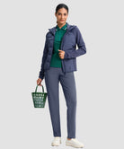women's fleece-lined golf pants 27''/29'' in dusty blue - matching outfits view