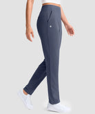 women's fleece-lined golf pants 27''/29'' in dusty blue - side view