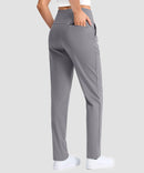 women's fleece-lined golf pants 27''/29'' in light gray - pocket detail