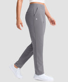 women's fleece-lined golf pants 27''/29'' in light gray - side view