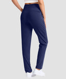 women's fleece-lined golf pants 27''/29'' in navy - back view
