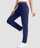 women's fleece-lined golf pants 27''/29'' in navy - side view
