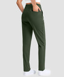 women's fleece-lined golf pants 27''/29'' in olive green - pocket detail