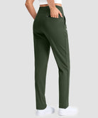 women's fleece-lined golf pants 27''/29'' in olive green - pocket detail