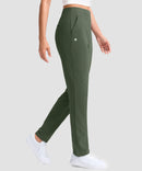 women's fleece-lined golf pants 27''/29'' in olive green - side view