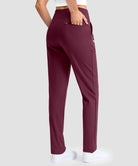 women's fleece-lined golf pants 27''/29'' in wine - pocket detail