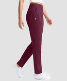 women's fleece-lined golf pants 27''/29'' in wine - side view