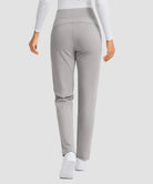 women's fleece-lined slim-fit golf pants in bright gray - back view