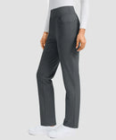 women's fleece-lined slim-fit golf pants in dark gray - side view