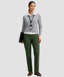 women's fleece-lined slim-fit golf pants in olive green - matching outfits view
