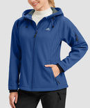 women's fleece-lined softshell jacket in royal blue - front view