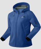 women's fleece-lined softshell jacket in royal blue - side view