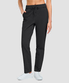 women's fleece-lined straight-leg pants 27.5''/29'' in black - pocket details view