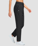 women's fleece-lined straight-leg pants 27.5''/29'' in black - side view