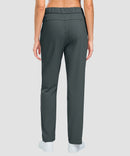 women's fleece-lined straight-leg pants 27.5''/29'' in dark gray - back view