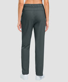 women's fleece-lined straight-leg pants 27.5''/29'' in dark gray - back view