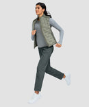 women's fleece-lined straight-leg pants 27.5''/29'' in dark gray - front view