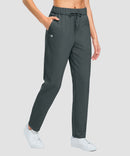 women's fleece-lined straight-leg pants 27.5''/29'' in dark gray - pocket details view