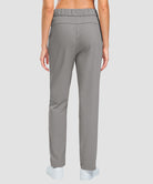 women's fleece-lined straight-leg pants 27.5''/29'' in light gray - back view