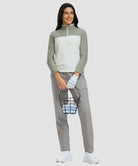 women's fleece-lined straight-leg pants 27.5''/29'' in light gray - front view
