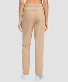 women's fleece-lined straight-leg pants 27.5''/29'' in light khaki - back view