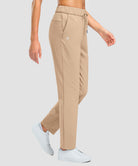 women's fleece-lined straight-leg pants 27.5''/29'' in light khaki - side view