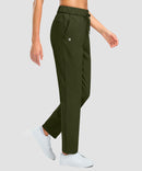 women's fleece-lined straight-leg pants 27.5''/29'' in olive green - side view