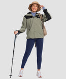 women's fleece-lined with pockets leggings in navy - front view