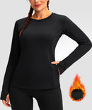 women's fleece zipper pockets base layer in black - zipper pocket detail view