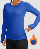women's fleece zipper pockets base layer in royal blue - zipper pocket detail view
