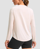 women's g-drykit™ v-neck athletic long sleeve in beige - back view
