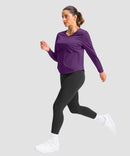 women's g-drykit™ v-neck athletic long sleeve in deep purple - matching outfits view