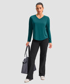 women's g-drykit™ v-neck athletic long sleeve in harbor blue - matching outfits view