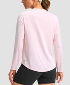 women's g-drykit™ v-neck athletic long sleeve in light pink - back view