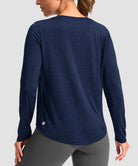 women's g-drykit™ v-neck athletic long sleeve in navy - back view