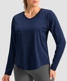 women's g-drykit™ v-neck athletic long sleeve in navy - front view