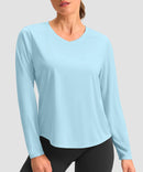 women's g-drykit™ v-neck athletic long sleeve in sky blue - front view