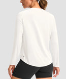 women's g-drykit™ v-neck athletic long sleeve in white - back view