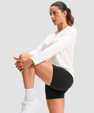 women's g-drykit™ v-neck athletic long sleeve in white - side view