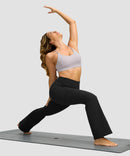 women's hermal with pockets flare leggings in black - back view