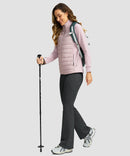 women's hermal with pockets flare leggings in heather gray - front view