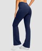 women's hermal with pockets flare leggings in navy - back view