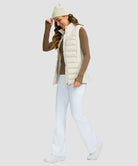 women's hermal with pockets flare leggings in white - front view