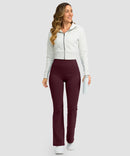 women's hermal with pockets flare leggings in wine - front view