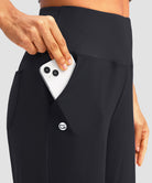 women's high rise bermuda shorts 12'' in black - pocket detail view