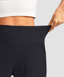 women's high rise bermuda shorts 12'' in black - waistband detail view