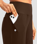 women's high rise bermuda shorts 12'' in brown - pocket detail view